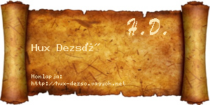 Hux Dezső névjegykártya