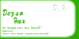 dezso hux business card
